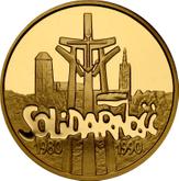 Reverse 100000 Zlotych 1990 MW The 10th Anniversary of forming the Solidarity Trade Union