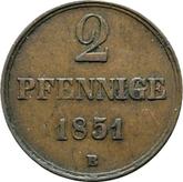 Reverse 2 Pfennig 1851 B