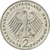Reverse 2 Mark 1974 D Theodor Heuss