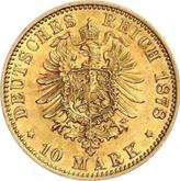 Reverse 10 Mark 1878 J Hamburg