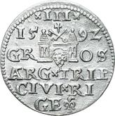 Reverse 3 Groszy (Trojak) 1592 Riga