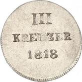 Reverse 3 Kreuzer 1818
