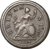 Reverse Halfpenny 1724 Second laureate bust