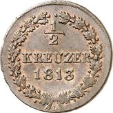 Reverse 1/2 Kreuzer 1813 L