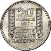 Reverse 20 Francs 1937