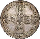 Reverse Halfcrown 1688 Second laureate bust