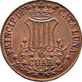 Reverse 6 Cuartos 1841 Catalonia