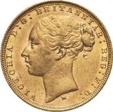 Obverse Sovereign 1881 M WW St. George