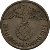 Reverse 2 Reichspfennig 1939 D