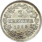 Reverse 3 Kreuzer 1866