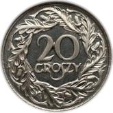 Reverse 20 Groszy 1923 WJ Pattern