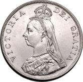 Obverse Double Florin 1890 JEB Jubilee Head