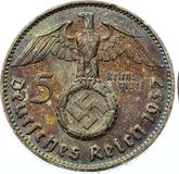 Reverse 5 Reichsmark 1937 J
