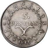 Reverse 5 Pesetas 1811