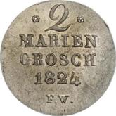 Reverse 2 Mariengroschen 1824 F.W.