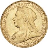 Obverse Sovereign 1894 S Veiled head