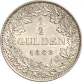Reverse 1/2 Gulden 1868
