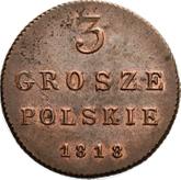 Reverse 3 Grosze 1818 IB Long tail
