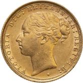 Obverse Sovereign 1886 S WW St. George