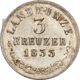 Reverse 3 Kreuzer 1833 L
