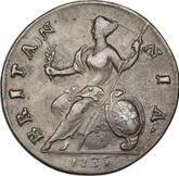 Reverse Halfpenny 1735 Young Head