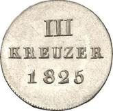 Reverse 3 Kreuzer 1825