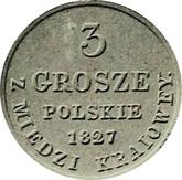 Reverse 3 Grosze 1827 FH Z MIEDZI KRAIOWEY