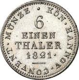 Reverse 1/6 Thaler 1821 B