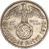 Reverse 5 Reichsmark 1938 G