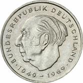 Obverse 2 Mark 1970 J Theodor Heuss