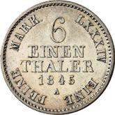 Reverse 1/6 Thaler 1845 A