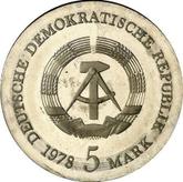 Reverse 5 Mark 1978 Friedrich Klopstock