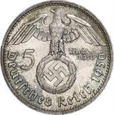 Reverse 5 Reichsmark 1936 D