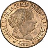 Obverse 1/2 Céntimo de escudo 1868 OM
