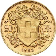 20 Francs 1922 B   "Vreneli"