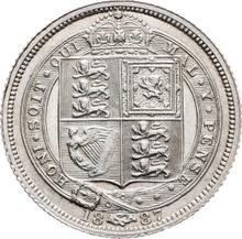 Sixpence 1887   JEB "Jubilee Head"