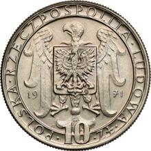 10 Zlotych 1971 MW  JJ "50 Years of III Silesian Uprising" (Pattern)