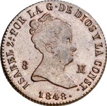 8 Maravedís 1848 Ja   "Denomination on obverse"