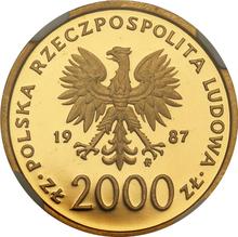 2000 Zlotych 1987 MW  SW "Papst Johannes Paul II" (Probe)