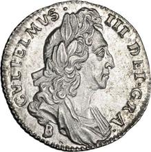 Sixpence 1696 B   "First laureated bust"