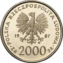 2000 Zlotych 1987 MW  SW "Papst Johannes Paul II" (Probe)