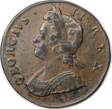 Halfpenny 1734    "Young Head"