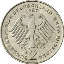 2 marcos 1980 G   "Theodor Heuss"