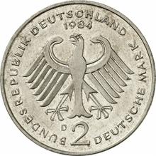 2 marcos 1984 D   "Theodor Heuss"