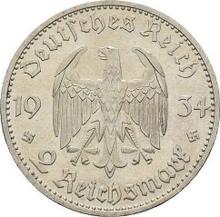 2 Reichsmark 1934 D   "Garrison Church (with date)"