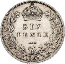 Sixpence 1887   JEB "Jubilee Head"