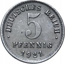 5 Pfennig 1921 J  