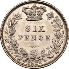 Sixpence 1886   