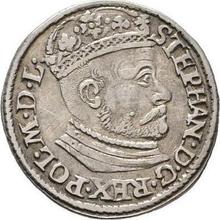 3 Groszy (Trojak) 1581    "Large head"