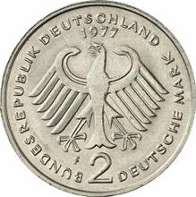 2 marcos 1977 F   "Theodor Heuss"